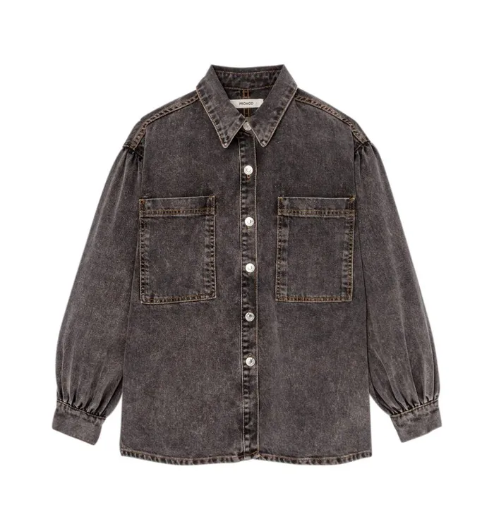 Women Denim Overshirt 8211 Black Denim Promod Shirts And Tunics Women Denim Overshirt 8211 Black Denim Promod Shirts And Tunics