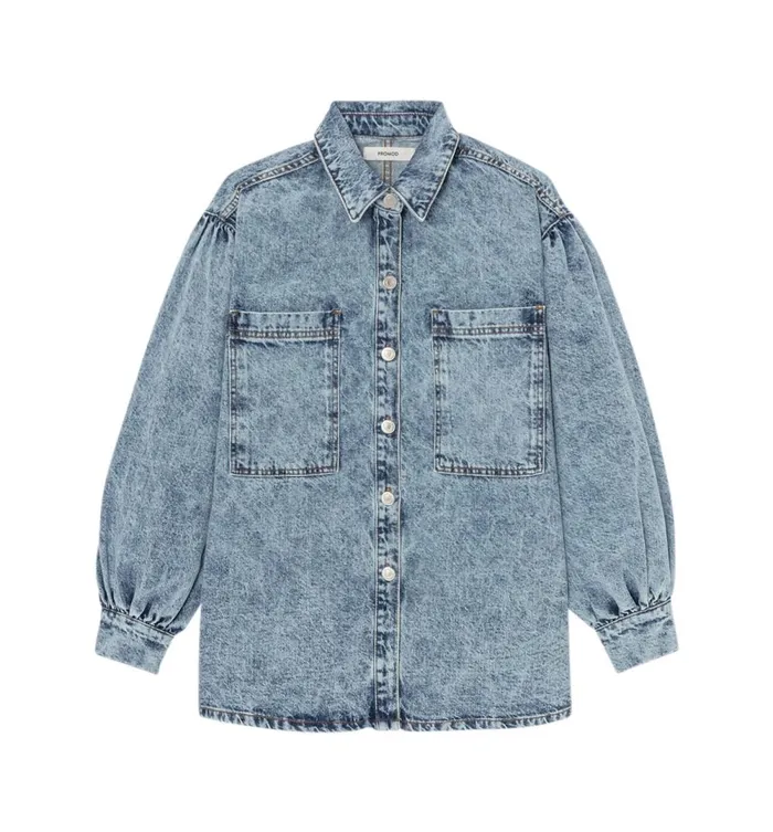 Women Denim Overshirt 8211 Medium Denim Promod Shirts And Tunics Women Denim Overshirt 8211 Medium Denim Promod Shirts And Tunics