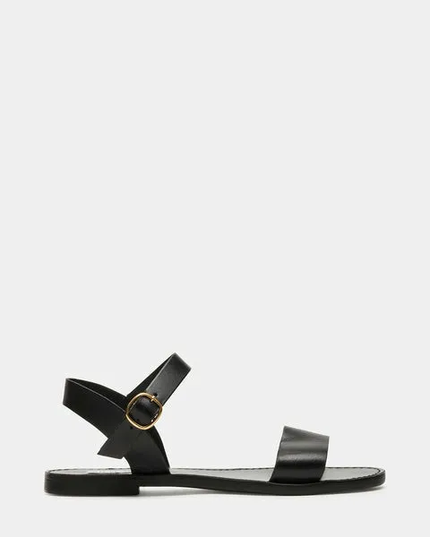 Women DONDDI BLACK LEATHER Black Leather Steve Madden Sandals