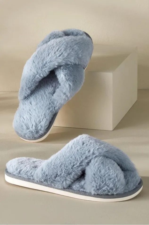 Women Dreama Faux Fur Cross Band Slippers Cream Soft Surroundings Shoes Women Dreama Faux Fur Cross Band Slippers Cream Soft Surroundings Shoes