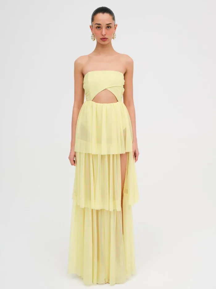 Women Dresses For Love and Lemons Juni Maxi Dress Yellow