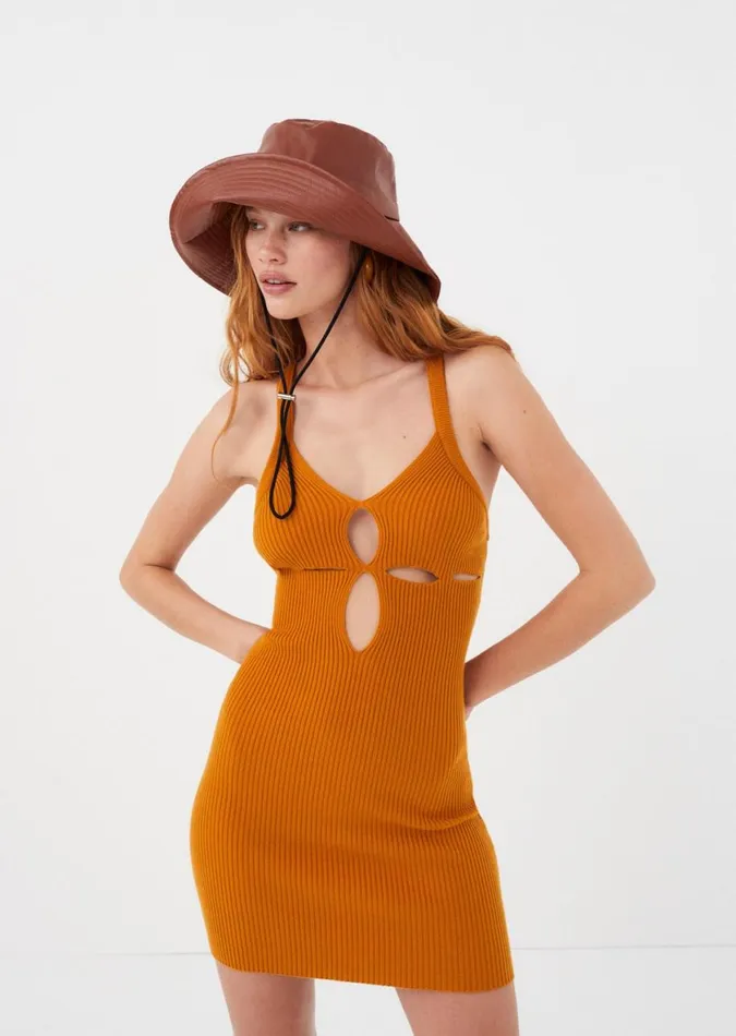 Women Dresses For Love and Lemons Maggie Mini Dress Orange