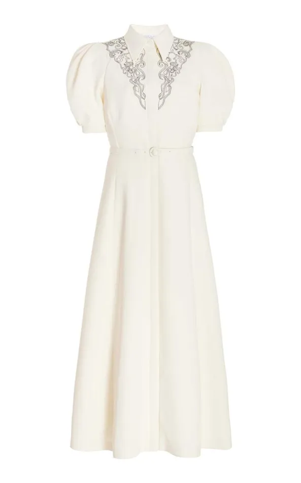 Women Dresses Gabriela Hearst Billy Dress In Ivory DoubleFace Wool Crepe