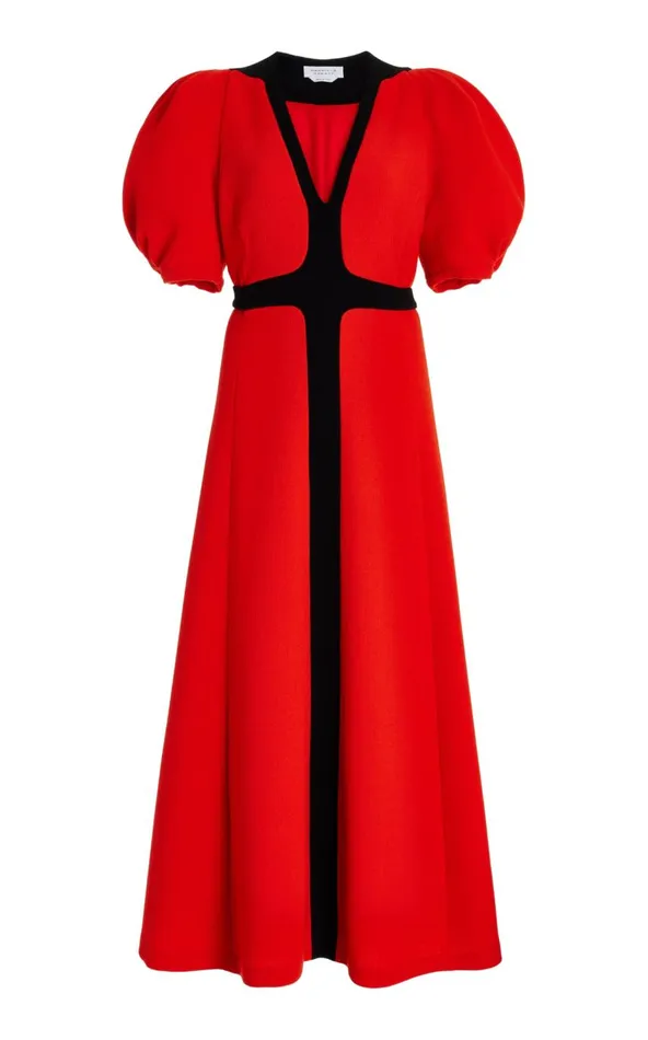 Women Dresses Gabriela Hearst Luz Dress In Tonic Orange Virgin Wool Crepe