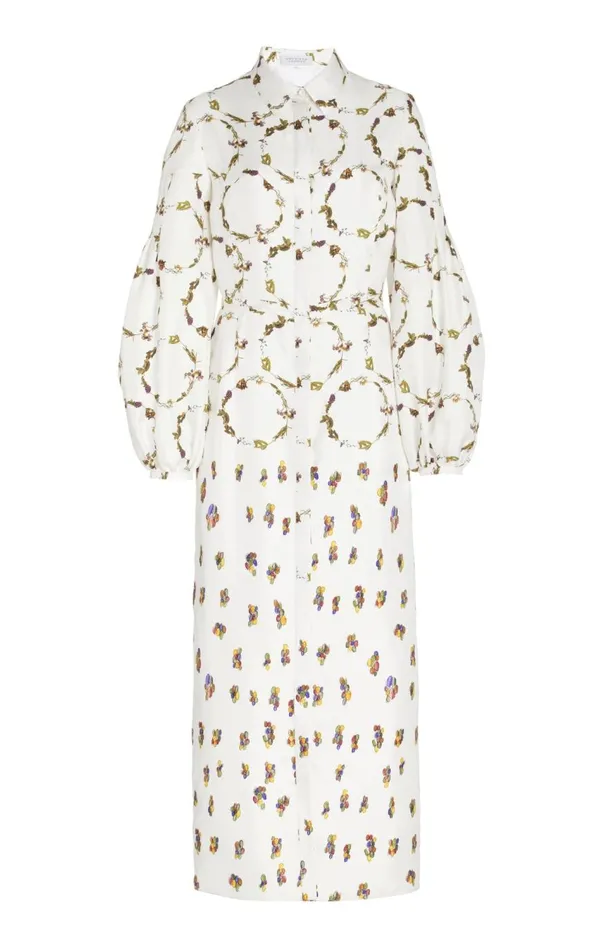 Women Dresses Gabriela Hearst Mauri Shirtdress In Ivory Printed Silk Twill
