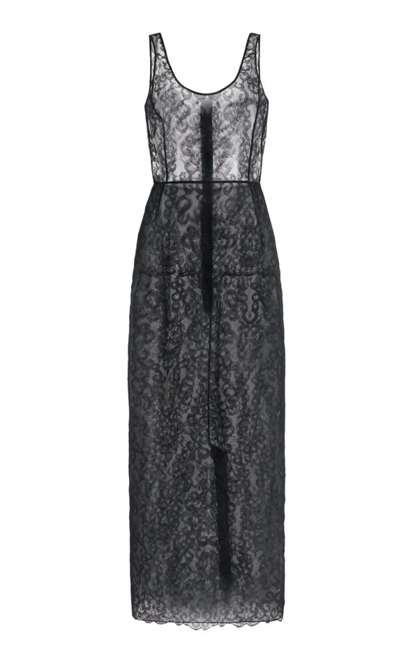 Women Dresses Gabriela Hearst Polus Dress With Slip In Black Silk Lace