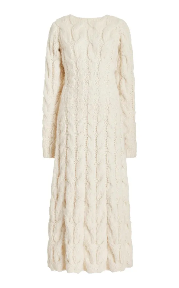 Women Dresses Gabriela Hearst Poppy Knit Dress In Ivory Welfat Cashmere