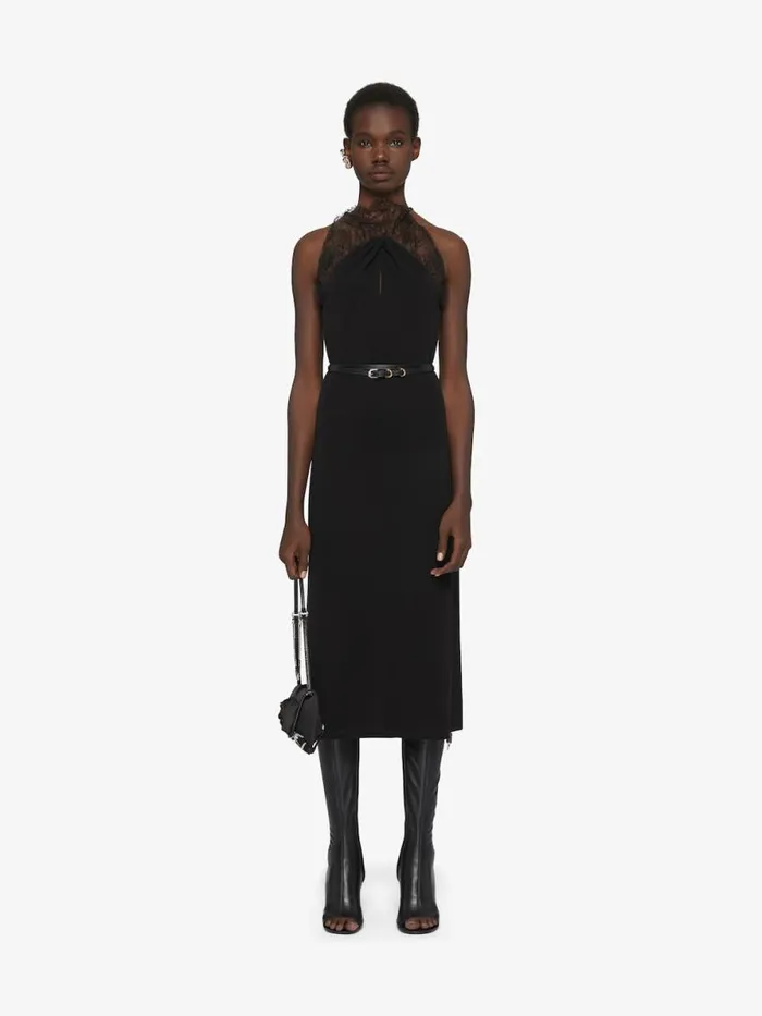 Women Dresses Givenchy Dress In Crepe With Lace Black