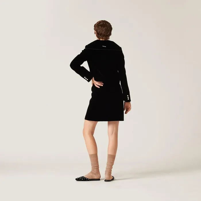 Women Dresses Miu Miu Velvet Dress Black Women Dresses Miu Miu Velvet Dress Black