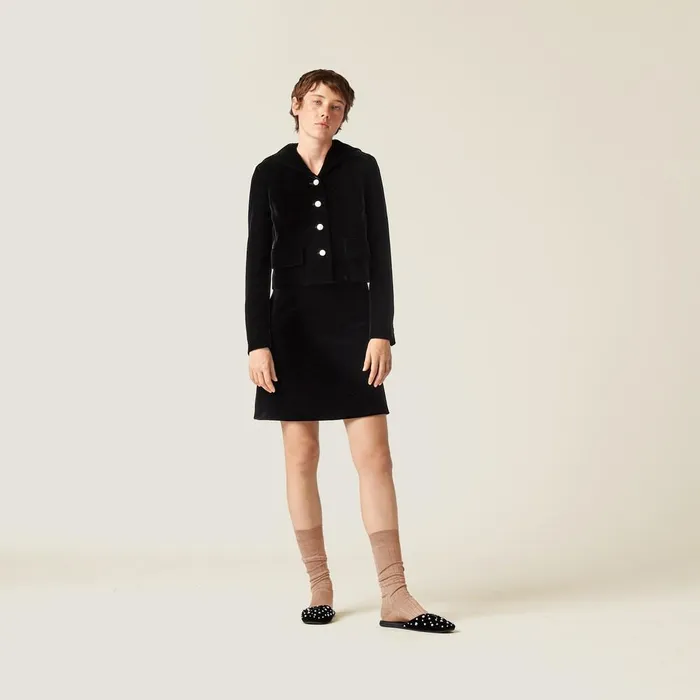 Women Dresses Miu Miu Velvet Dress Black Women Dresses Miu Miu Velvet Dress Black