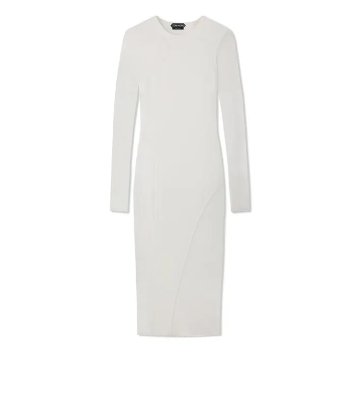 Women Dresses Tom Ford Crepe Jersey Tubino Dress Chalk
