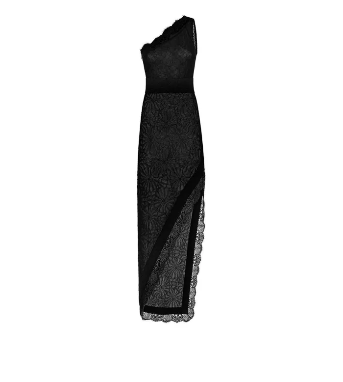 Women Dresses Tom Ford Lace One Shoulder Evening Dress Black