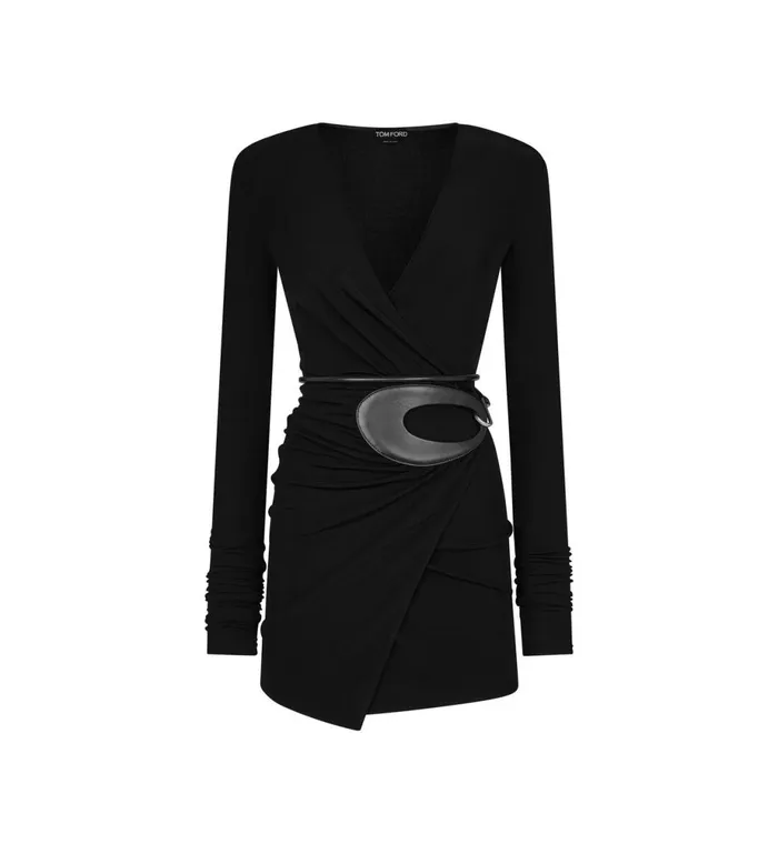 Women Dresses Tom Ford Wrap Mini Dress Black