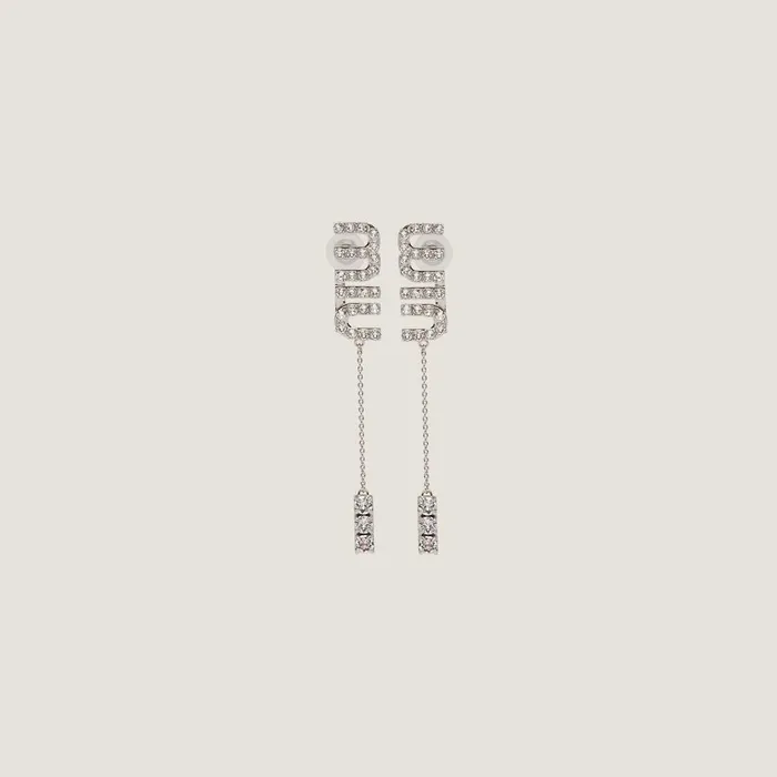 Women Earrings Miu Miu Pendant Earrings With Crystals Steelcrystal