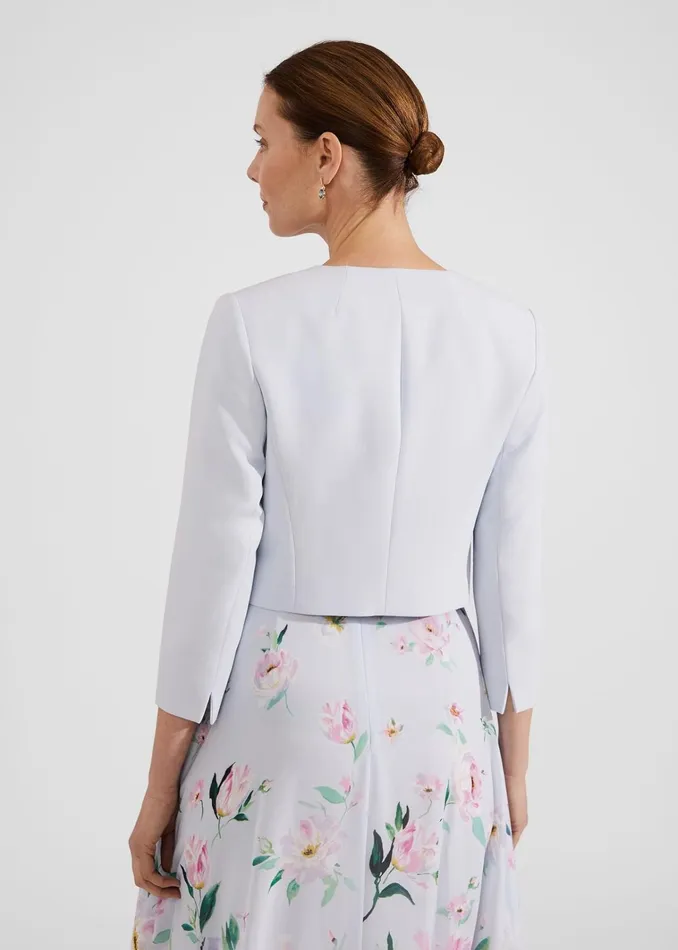 Women Elize Crepe Jacket Pale Blue Hobbs Coats and Jackets