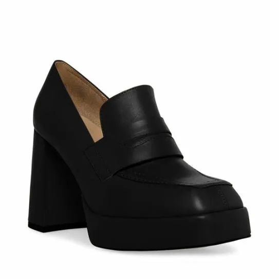 Women ETTA BLACK LEATHER Black Leather Steve Madden Heels Women ETTA BLACK LEATHER Black Leather Steve Madden Heels