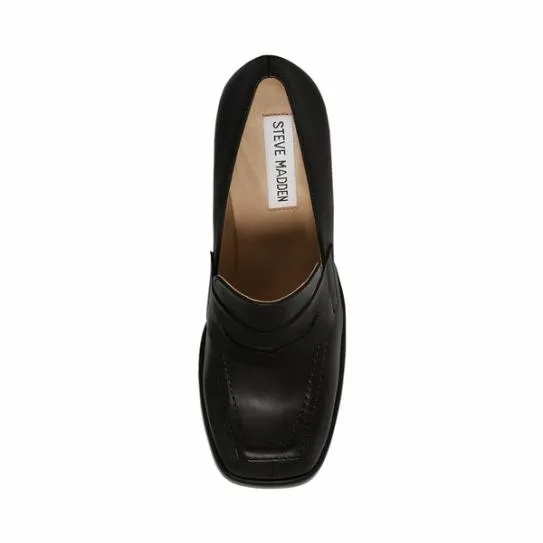 Women ETTA BLACK LEATHER Black Leather Steve Madden Heels Women ETTA BLACK LEATHER Black Leather Steve Madden Heels