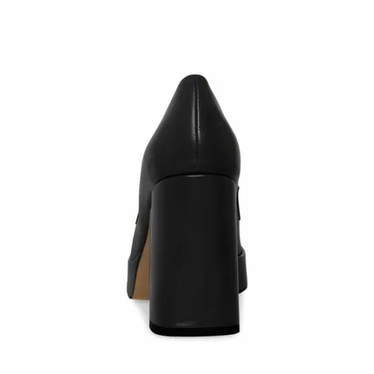 Women ETTA BLACK LEATHER Black Leather Steve Madden Heels Women ETTA BLACK LEATHER Black Leather Steve Madden Heels