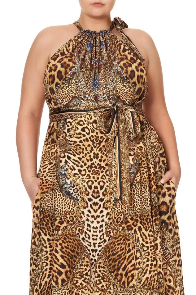 Women Extended Sizes Camilla Drawstring Neck Jumpsuit Lady Lodge