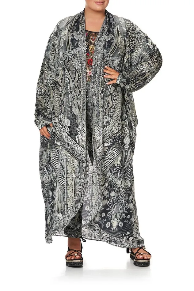 Women Extended Sizes Camilla Long Casual Jacket With Pockets One Tribe