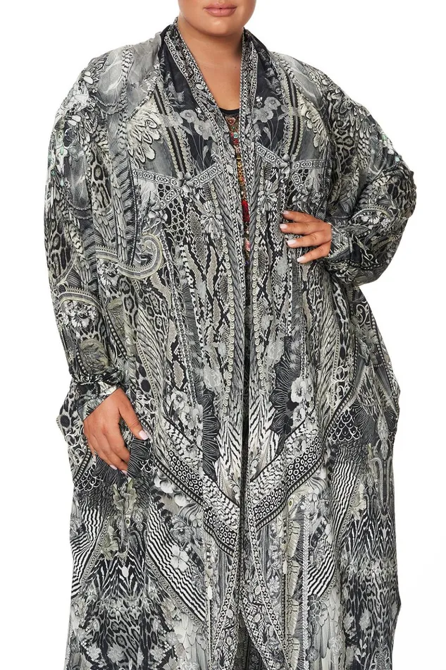 Women Extended Sizes Camilla Long Casual Jacket With Pockets One Tribe