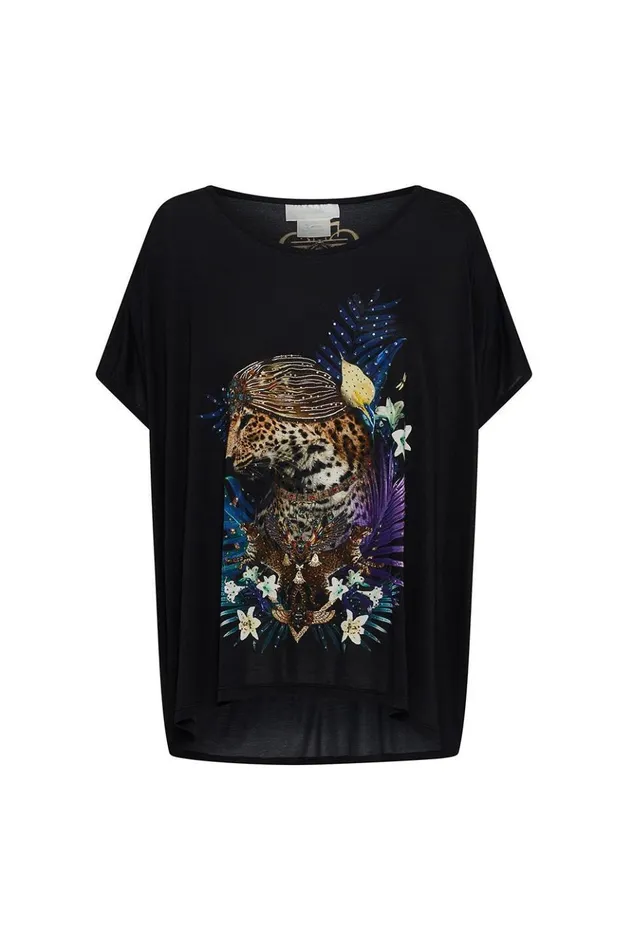 Women Extended Sizes Camilla Loose Fit Round Neck Tee Rainbow Room