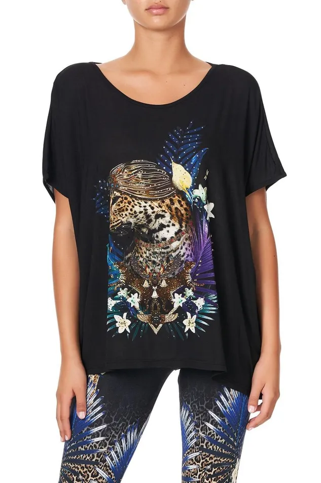 Women Extended Sizes Camilla Loose Fit Round Neck Tee Rainbow Room