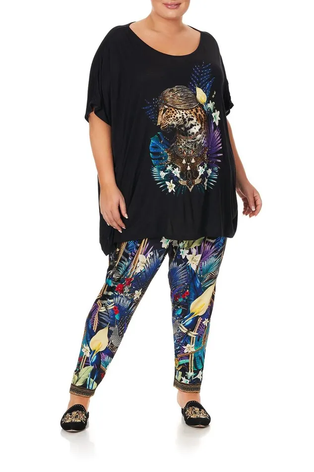 Women Extended Sizes Camilla Loose Fit Round Neck Tee Rainbow Room