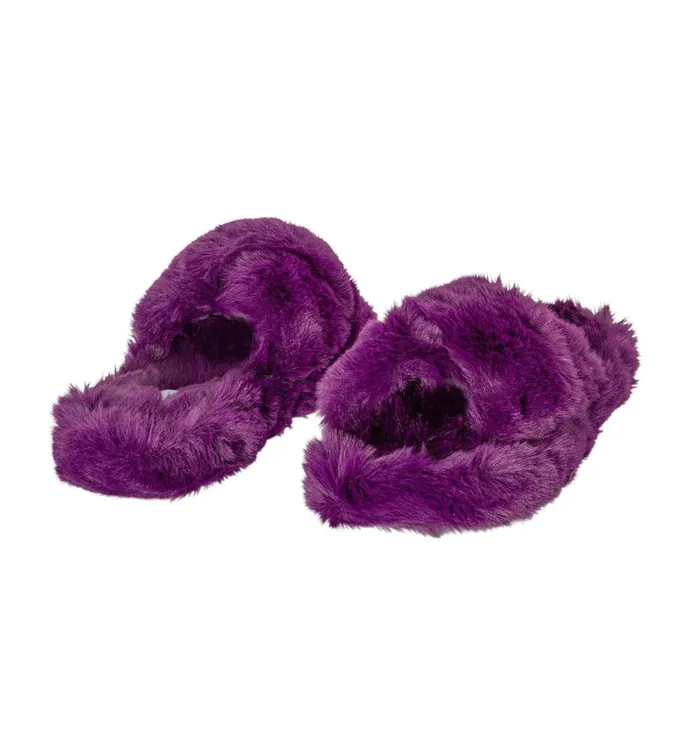 Women Faux Fur Mules 8211 Violet Promod Shoes Women Faux Fur Mules 8211 Violet Promod Shoes