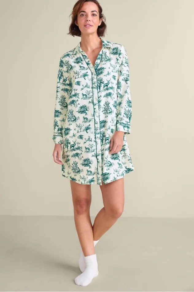 Women Festive Finley Sleep Shirt Wine Garden Blush Soft Surroundings Sleepwear and Lounge