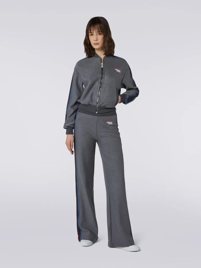 Women Flared Trousers In Cotton Blend With Logo Rust Missoni Sport Women Flared Trousers In Cotton Blend With Logo Rust Missoni Sport