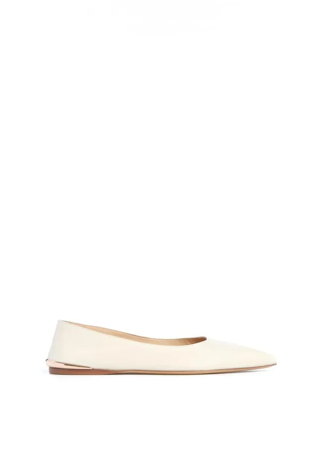Women Flats Gabriela Hearst Fleur Ballerina Flat In Ivory Nappa Leather