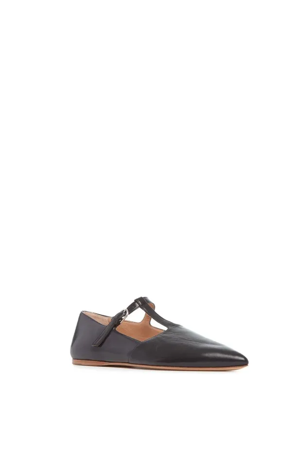 Women Flats Gabriela Hearst Lola Ballerina Flat In Black Nappa Leather