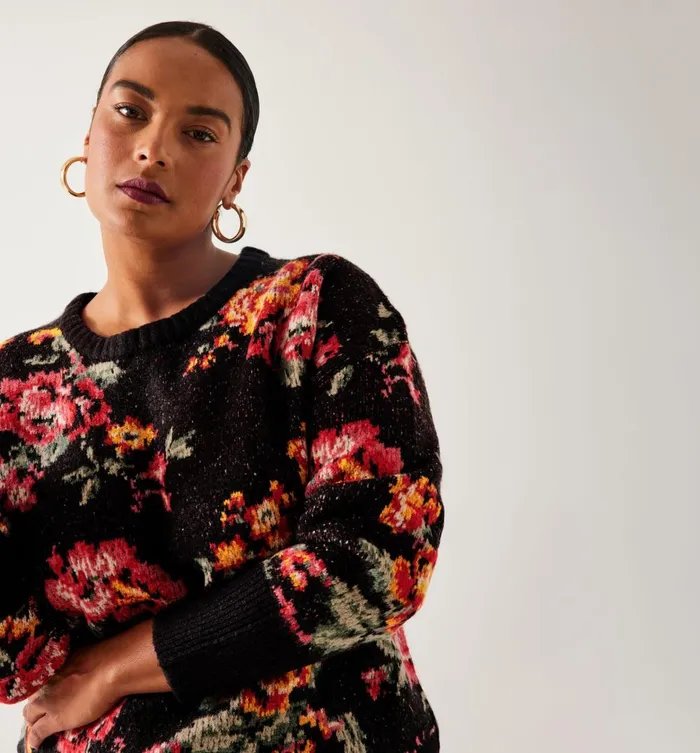 Women Floral Jumper 8211 Multicolour Print Promod Jumpers And Cardigans Women Floral Jumper 8211 Multicolour Print Promod Jumpers And Cardigans