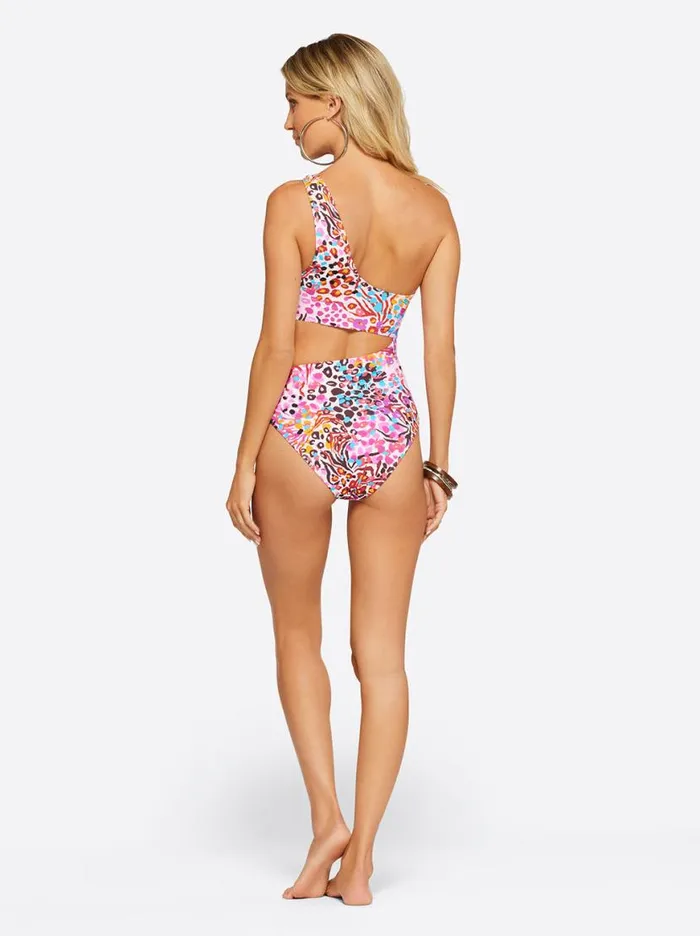 Women French Exit One Piece In Pink Multi Jessica Simpson Swim