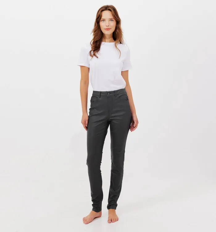 Women Gaspard Coated Skinny Jeans 8211 Black Promod Jeans