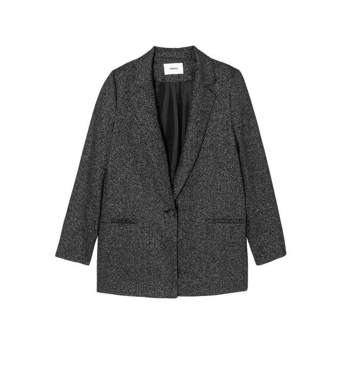 Women Glitzy Tailored Jacket 8211 Silver Promod Jackets Women Glitzy Tailored Jacket 8211 Silver Promod Jackets