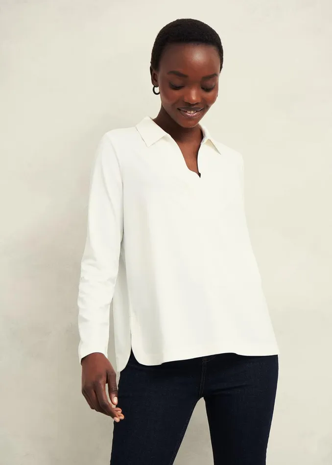 Women Gwen Collared Tunic Top Hobbs Ivory Hobbs Tops