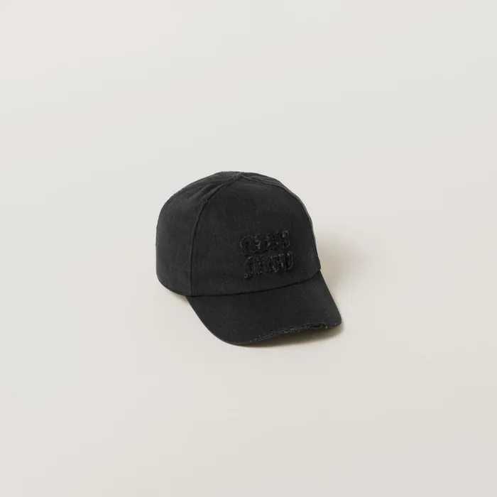 Women Hats And Gloves Miu Miu Denim Baseball Cap Black