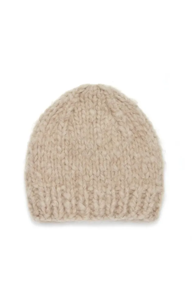 Women Hats Gabriela Hearst Pacino Knit Hat In Oatmeal Welfat Cashmere