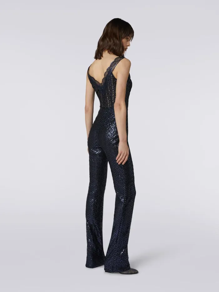 Women HighRise Trousers In Raschel Knit Wool And Viscose Black Missoni Trousers Women HighRise Trousers In Raschel Knit Wool And Viscose Black Missoni Trousers