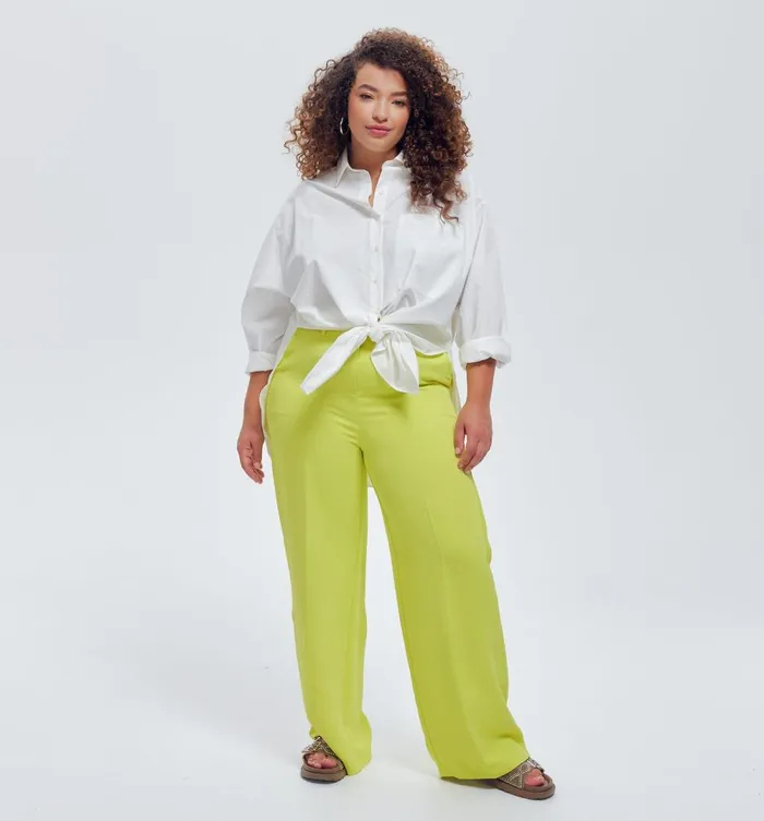 Women HighWaist Wideleg Trousers 8211 Anise Green Promod Trousers