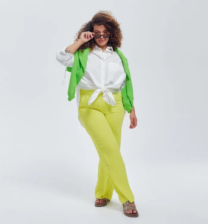 Women HighWaist Wideleg Trousers 8211 Anise Green Promod Trousers Women HighWaist Wideleg Trousers 8211 Anise Green Promod Trousers