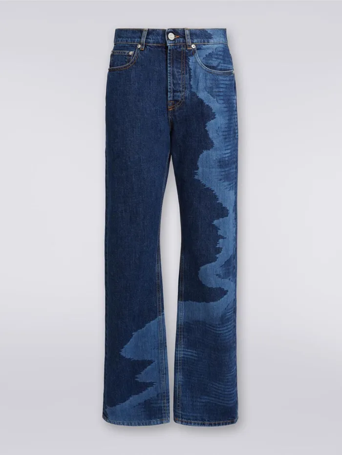 Women HighWaisted Slub Denim FivePocket Trousers Blue Missoni Trousers
