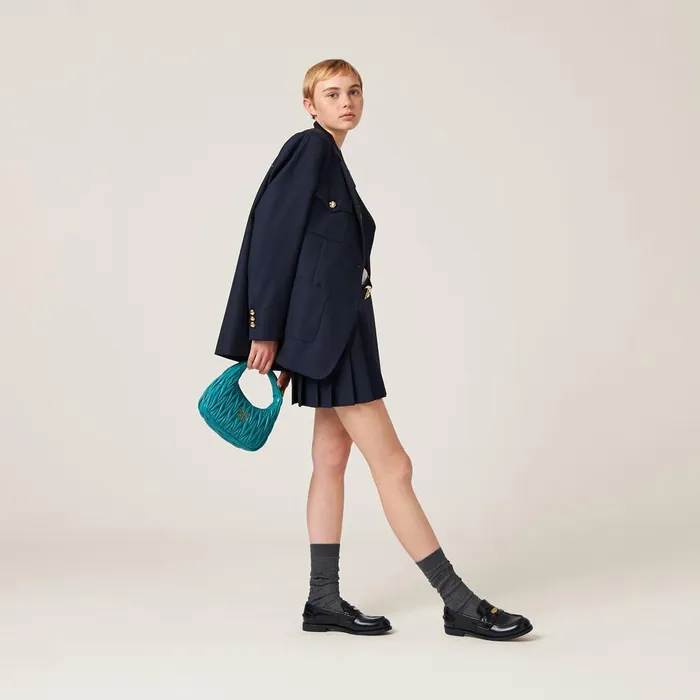 Women Hobo Bags Miu Miu Wander Matelass Nappa Leather Hobo Bag Peacock Blue Women Hobo Bags Miu Miu Wander Matelass Nappa Leather Hobo Bag Peacock Blue