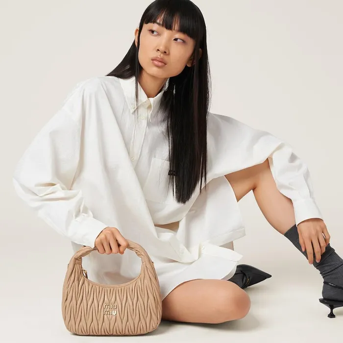 Women Hobo Bags Miu Miu Wander Matelass Nappa Leather Hobo Bag Sand Beige Women Hobo Bags Miu Miu Wander Matelass Nappa Leather Hobo Bag Sand Beige