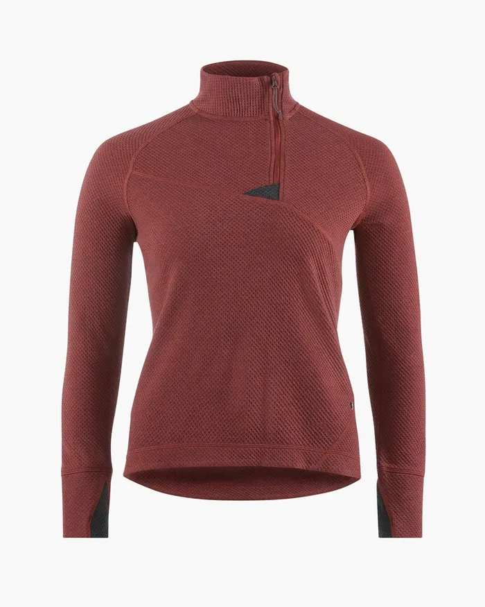 Women Huge Norna Half Zip Mid Layer Madder Red Klttermusen Fleeces and Sweaters