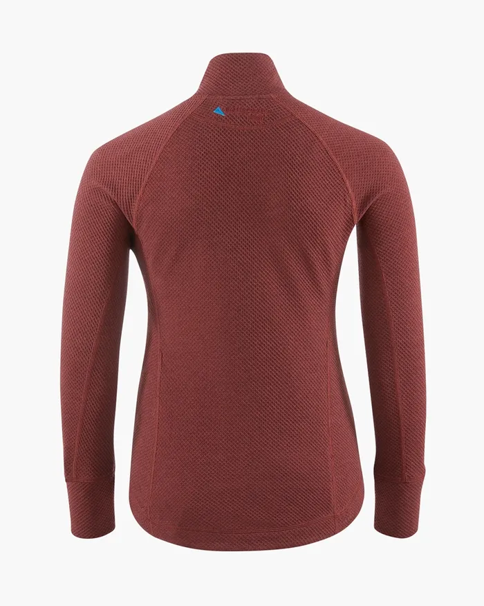 Women Huge Norna Half Zip Mid Layer Madder Red Klttermusen Fleeces and Sweaters