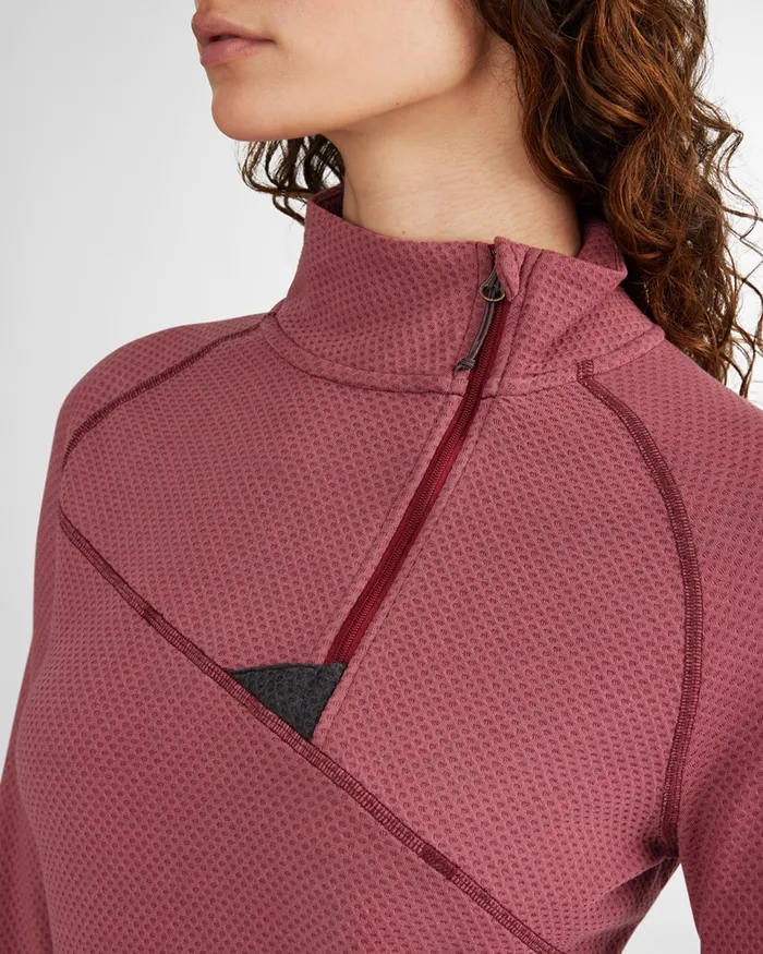 Women Huge Norna Half Zip Mid Layer Madder Red Klttermusen Fleeces and Sweaters