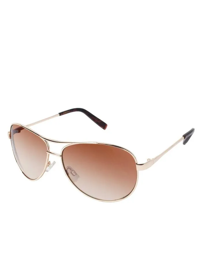 Women Iconic Aviator Pilot Sunglasses With Bifocal Readers In Gold Jessica Simpson Readers